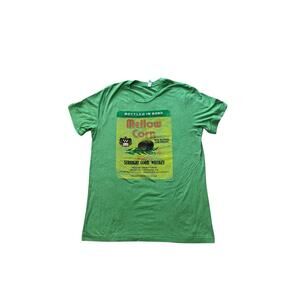 Mellow Corn Whiskey T-Shirt Green Bella Canvas Distillery Graphic Tee Size L